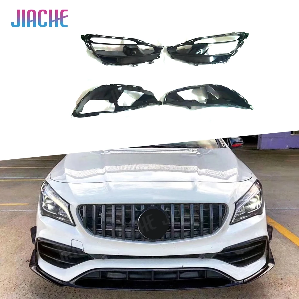 

Глянцевая черная передняя противотуманная фара, накладка на вентиляционное отверстие, рамка для Benz CLA Class W117 CLA200 CLA220 CLA45 AMG 2016-2018 Bodykit ABS