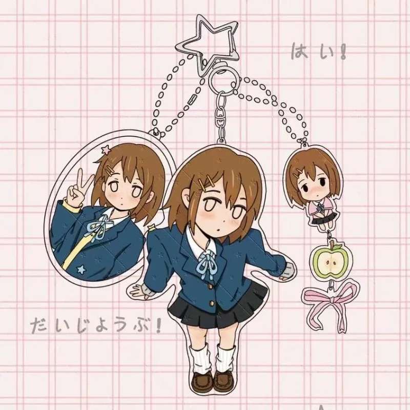 Llavero de acrílico para teléfono con colgante de personajes de anime: Qing Yin Shao Nu, Hirasawa Yui, Akiyama Mio, Tainaka Ritsu