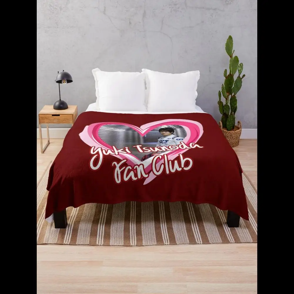 

Yuki Tsunoda Fan Club Throw Blanket Official Racing Design Cozy Blanket for Sofa Bed Car