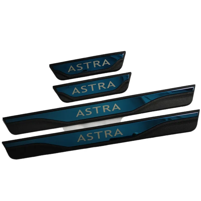 For Opel Astra Vauxhall Astra F G H J K 2013-2023 2024 2025 2026 Car Door Sill Plate Stainless Steel ABS Cover Interiors Sticker