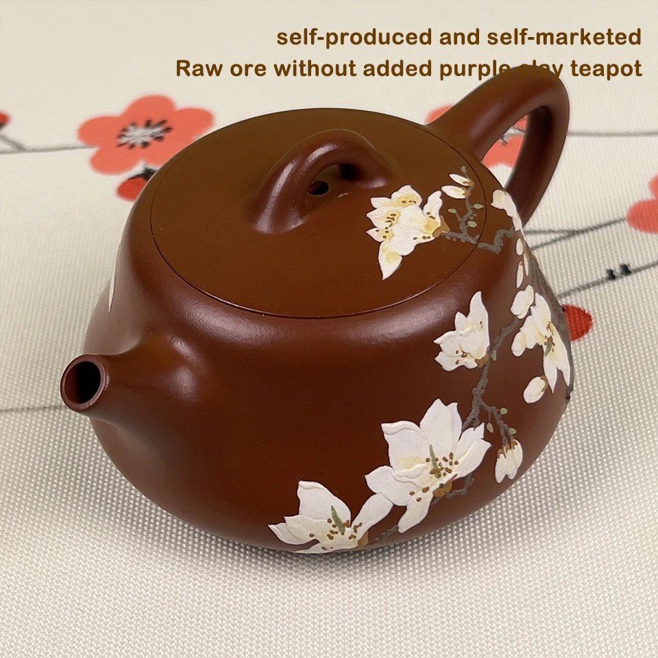 Yixing Zisha teapot, made from raw ore without any additives, is a Chinese-style gongfu teapot with smooth water dispensing 3