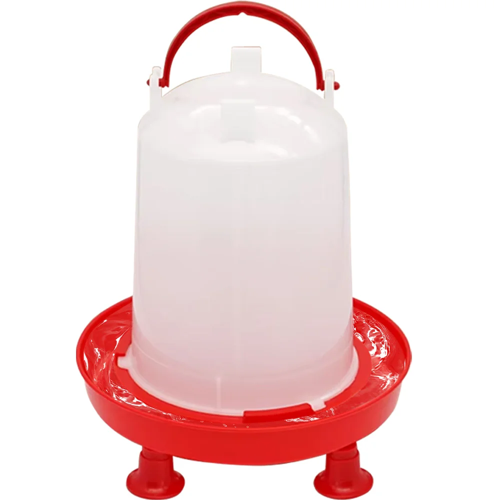 1 Stück 1,5kg/3L Automatischer Hühnerfuttereimer Tränkebehälter mit Beinen Kunststoff-Wassereimer für Entenfarm Hühnerstall Wasserversorgung – Detail 7