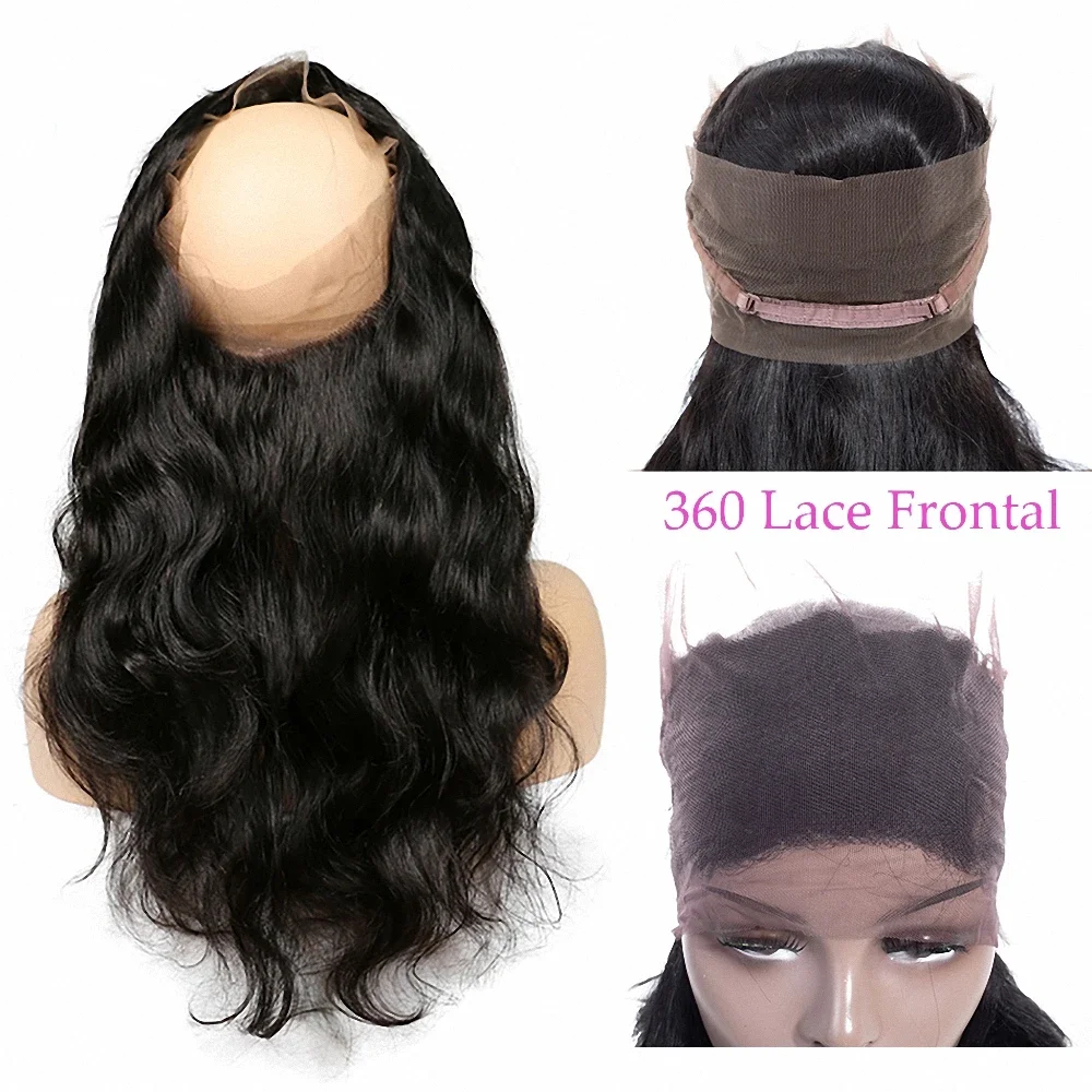 360 Vetersluiting Frontale Body Wave Body Wave Sluiting Frontale Natuurlijke Kleur Transparant Kant Frontale 100% Menselijk Haar 10-20Inches