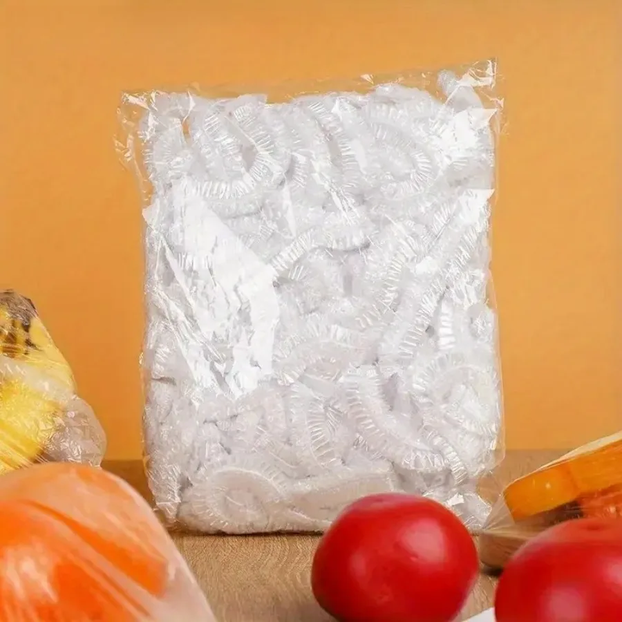 100 Piece White Cling Film, Food Packaging Bag, Suitable for Kitchen, Picnic, Barbecue - Food Contact Safety