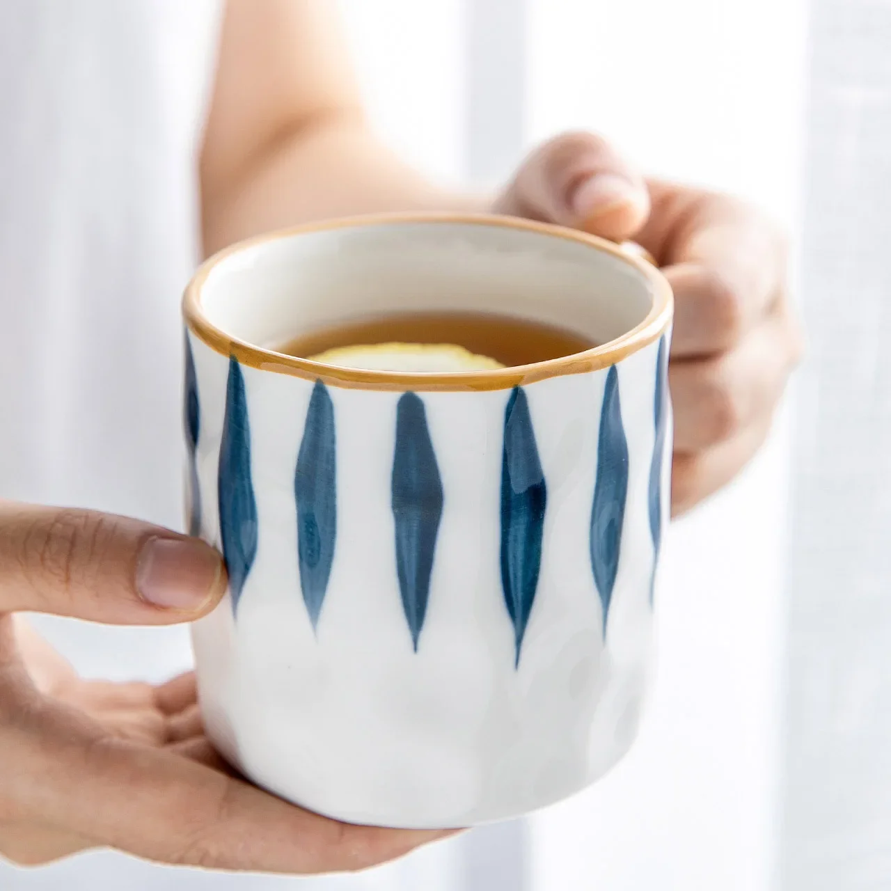 350ml Japanese Ceramic Mug Coffee Cup Underglaze Office Home Milk Bumpy Surface Handgrip Microwave Safe