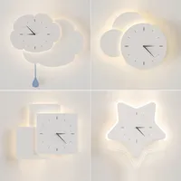 LED Clock Wall Lamp Bedroom Bedside Modern Creative Cloud Shape Living Room Background Wall Sconces Home Decor Lighting Fixture