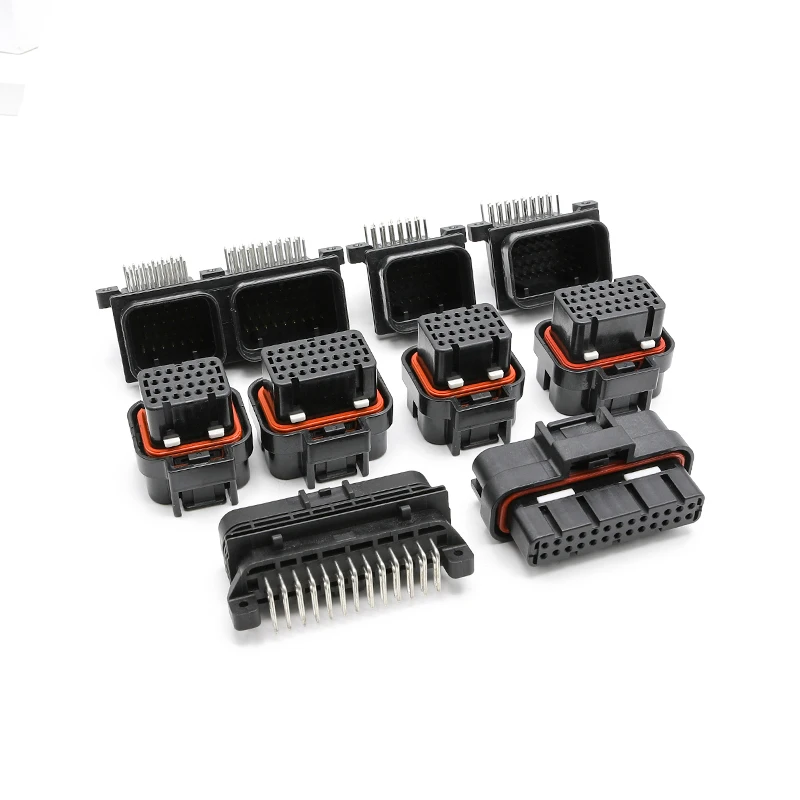 9- 6437287 -Conector automotivo à prova d'água da série 9 AMP, 26 pinos, slot para 4 cartões, conector de assento com pino dobrado