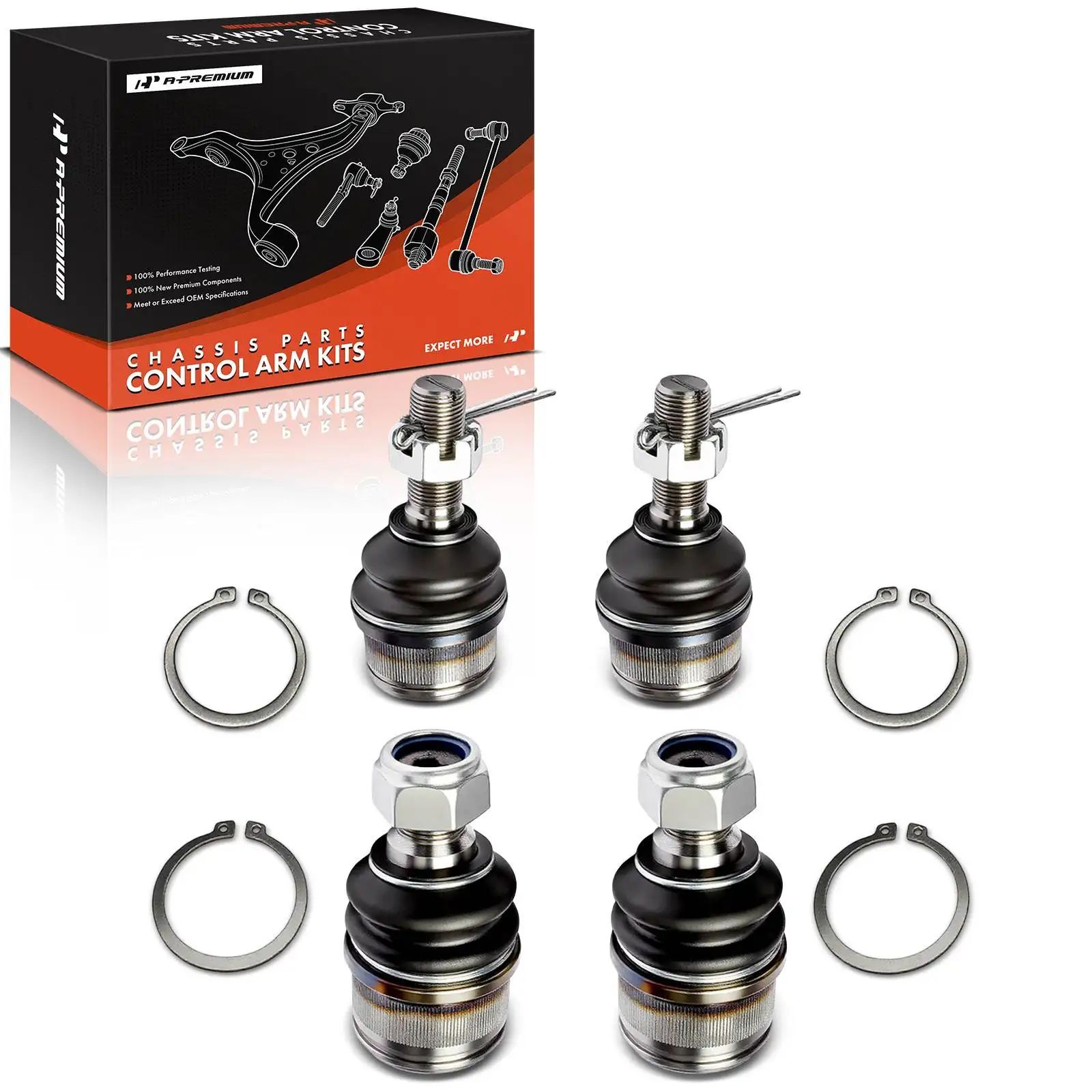 A-Premium 4x Upper and Lower Ball Joint Kit for Ford F-350 92-97 F-250 Super Duty 99-23 F-450 Super Duty 11-19 F-550 Super Duty