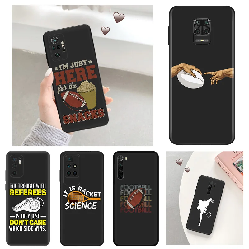 Anti-Drop Phone Case for Redmi A3 13 9 9A 9C 9T 9I 10A 10C 10T Note 10 9s 8 8t 7 Pro 10s Lite Girl Tennis God Rugby Soft Cover