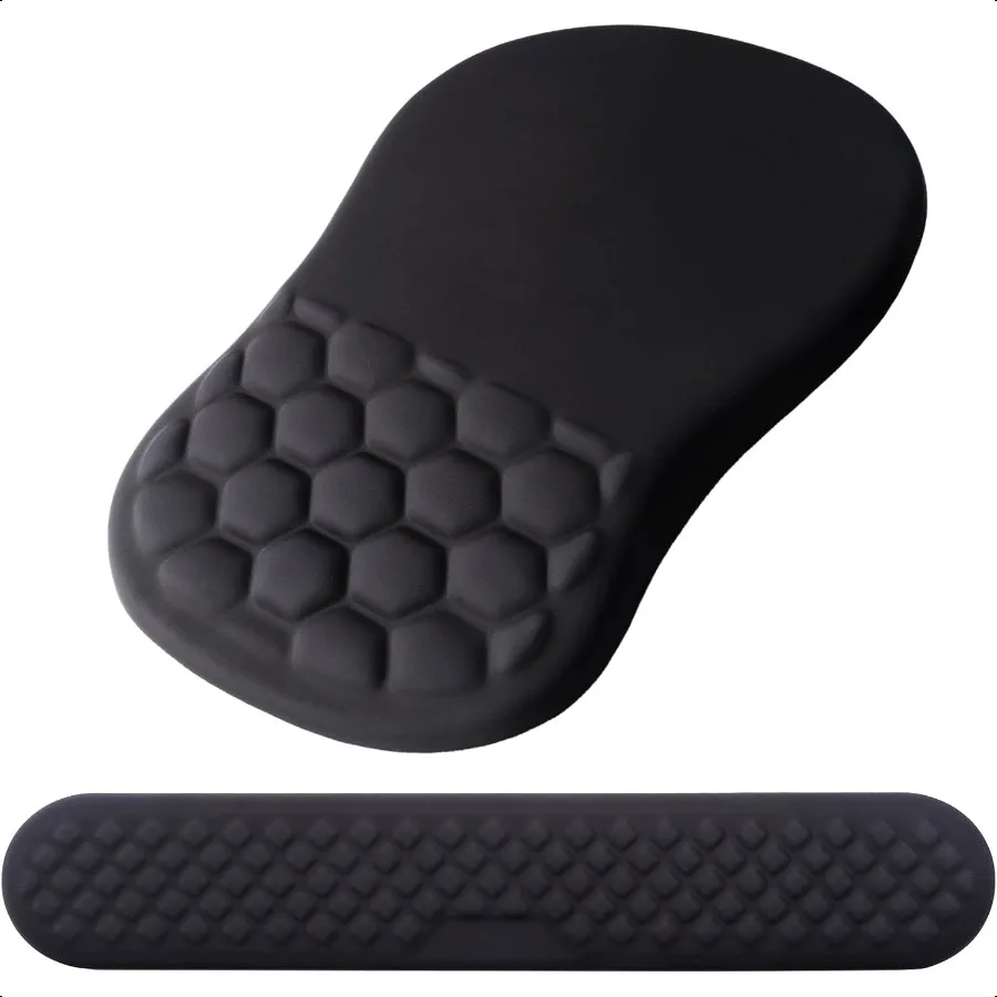 

Mouse Pad Wrist port 2 in1 Keyboard Wrist Rest+ Ergonomic Mouse Pad NonSlip Wrist Rest for Computer Keyboard Made Easy Typing R