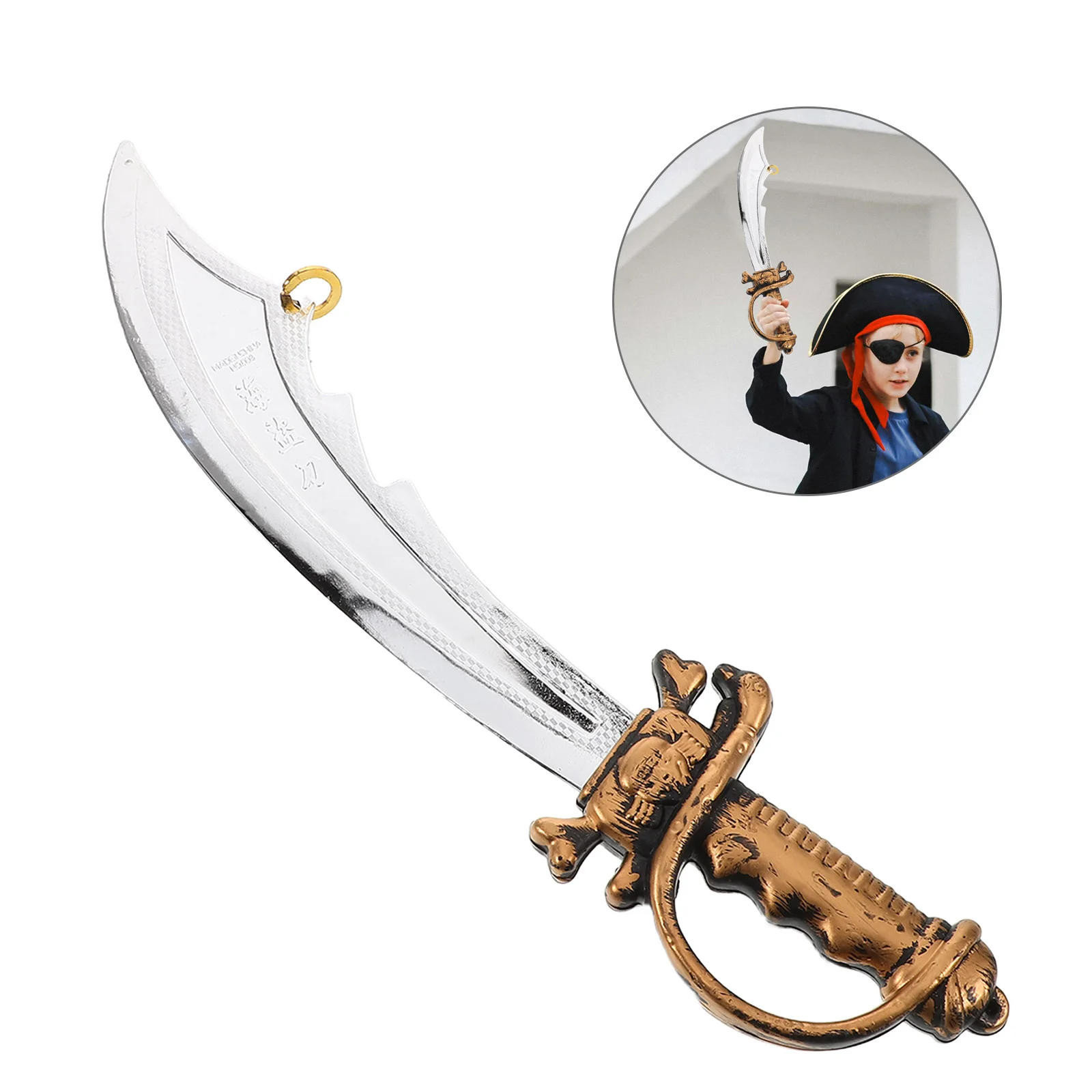 2 Pcs Children's Martial Knife Fake Pirate Sword Plastic Adult Swords Costume Clothing