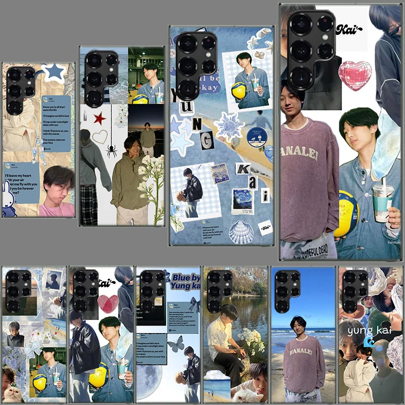 Yung Kai Blue Phone Case For Samsung Galaxy S24 S23 S21 S20 FE S22 S26 Ultra S25 Edge S10 Plus Cover Clear TPU Capa Shell Coque