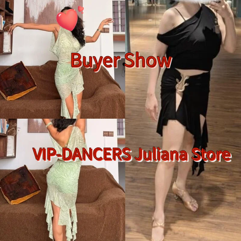 2026 ZYM Latin Dance Suits Women Irregular Latin Top Ruffled Skirts Adults Rumba Ballroom Dance Competition Costume SL15802 view 6