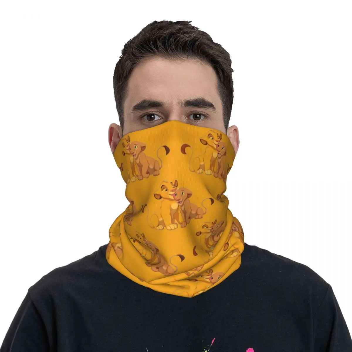 Bandana personalizada King Lion Simba Hakuna Matata, calentador de cuello de invierno para hombre, bufanda envolvente a prueba de viento para la cara para senderismo, polaina de película, diadema