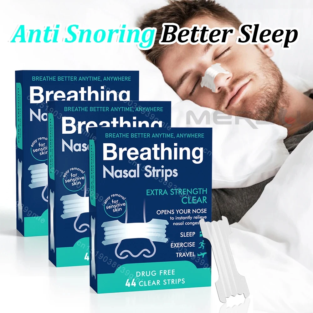 

44/131/220 шт. сверхпрочная полоска для носа с коробкой, дыхательные полоски для носа, дышат, против храпа, носовой пластырь, лучшее средство для сна