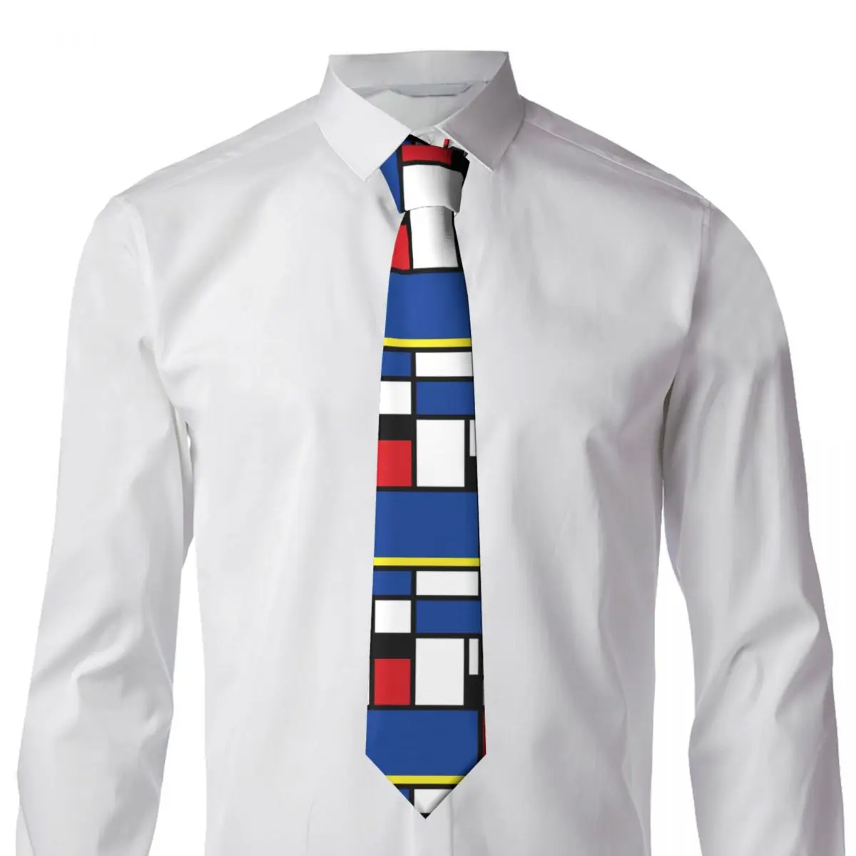 Abstract De Stijl Tie New Minimalist Custom Neck Ties Classic Casual Collar Tie Men Wedding Necktie Accessories