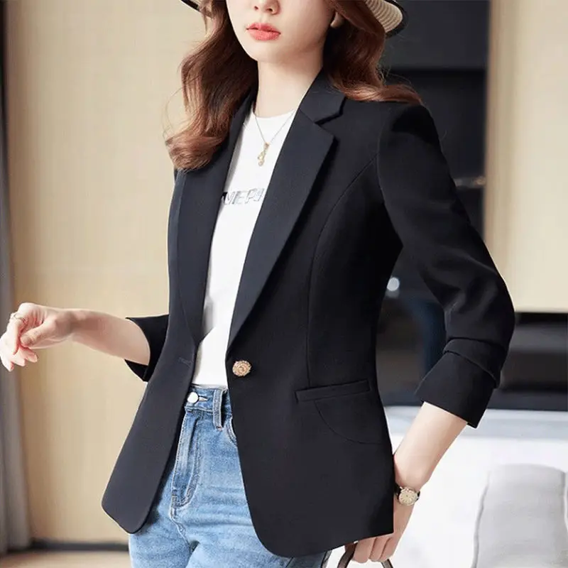 بدلة Sli White Suit Jaet النسائية ort كاجوال Faion ربيع الخريف وصول جديد قسط يشعر صغير الحجم الملابس الغربية