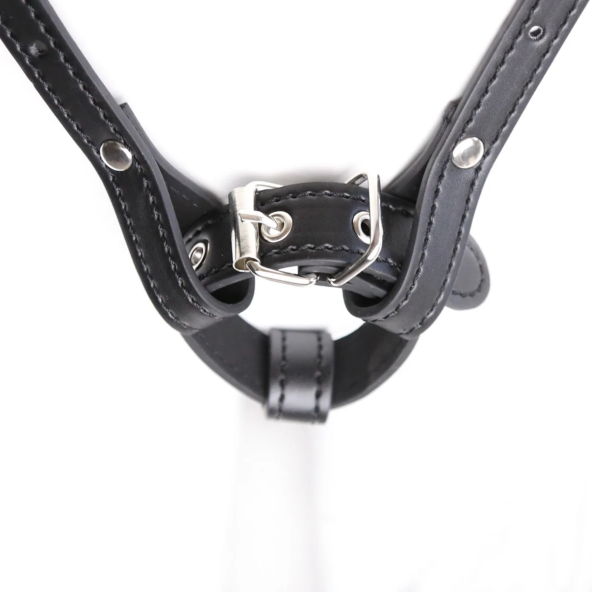 Black Leather Chastity Belt Underwear Lock Penis Ring Pants Adult Alternative Flirting Sex RolePlay Toys for Men and Couples