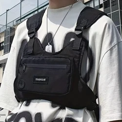 1Pc Chest Bag Waist Bag Hip Hop Streetwear Large Capacity Sports Casual Tactical Vest Bags for Men Sports Casual Vest Bag