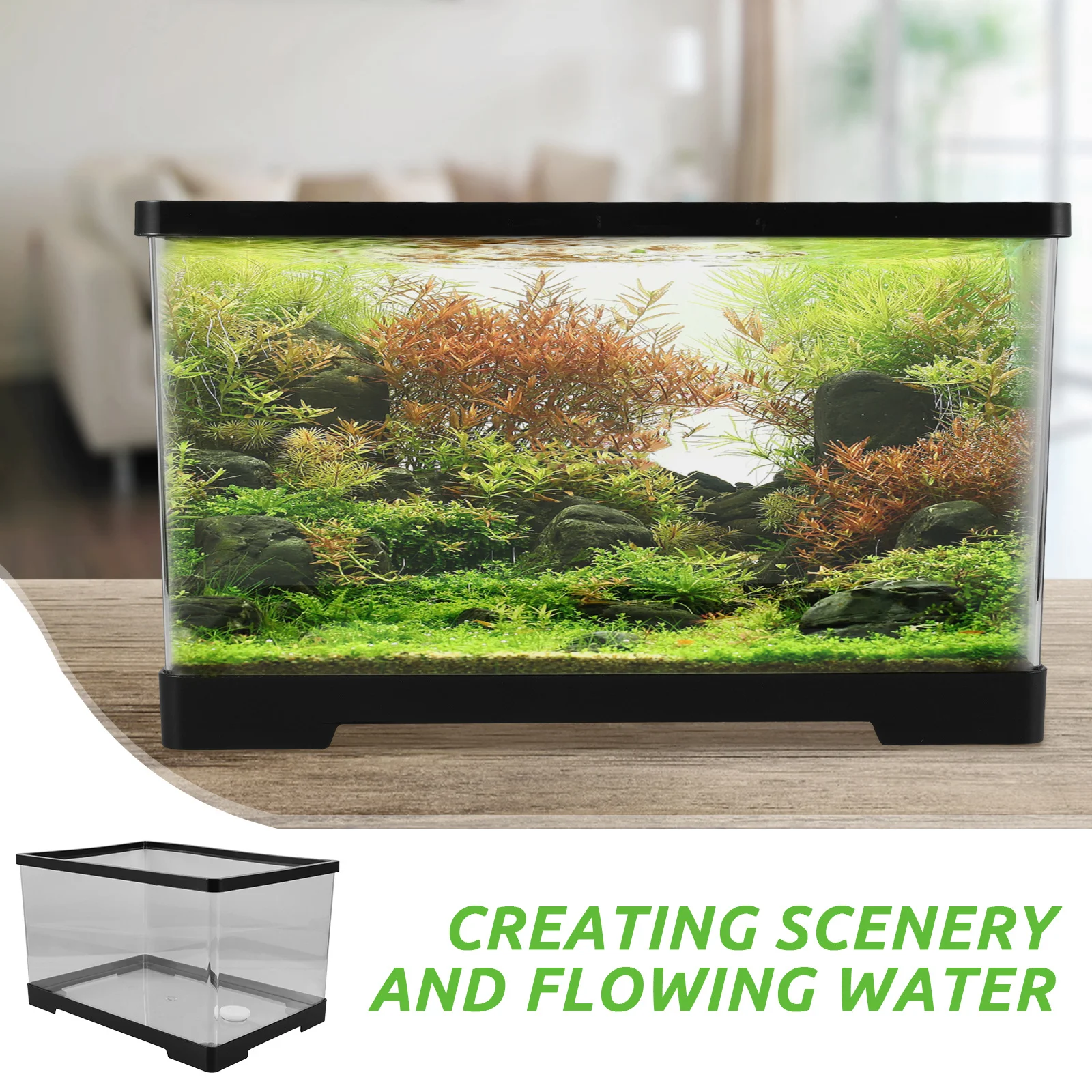 

Compact Acrylic Fish Tank Turtle Aquarium Desktop Small Clear Betta Fish Bowl Breeding Box Goldfish Tank Gift Betta Aquarium