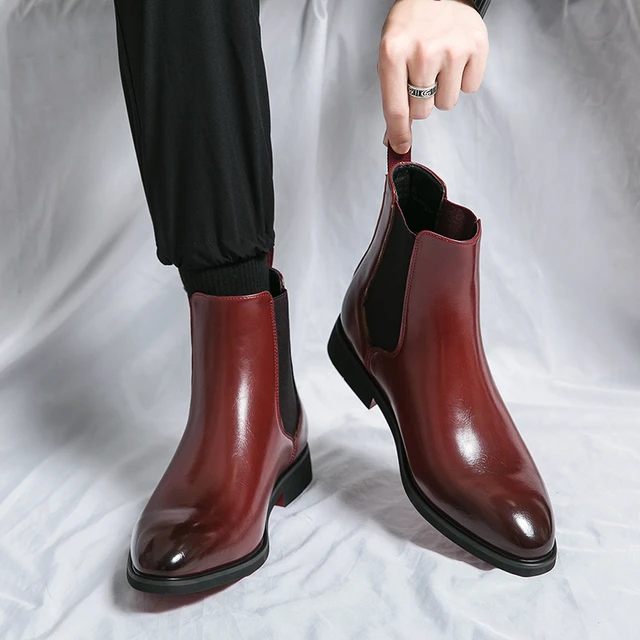 Mens chelsea boots red best sale