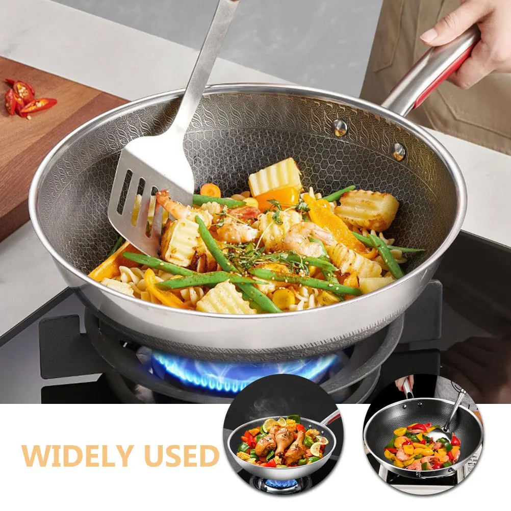 

Stainless Steel Honeycomb Nonstick Fry Pan Kitchen Skillet Ergonomic Handle Scratch Resistant Lightweight Cooking Pan