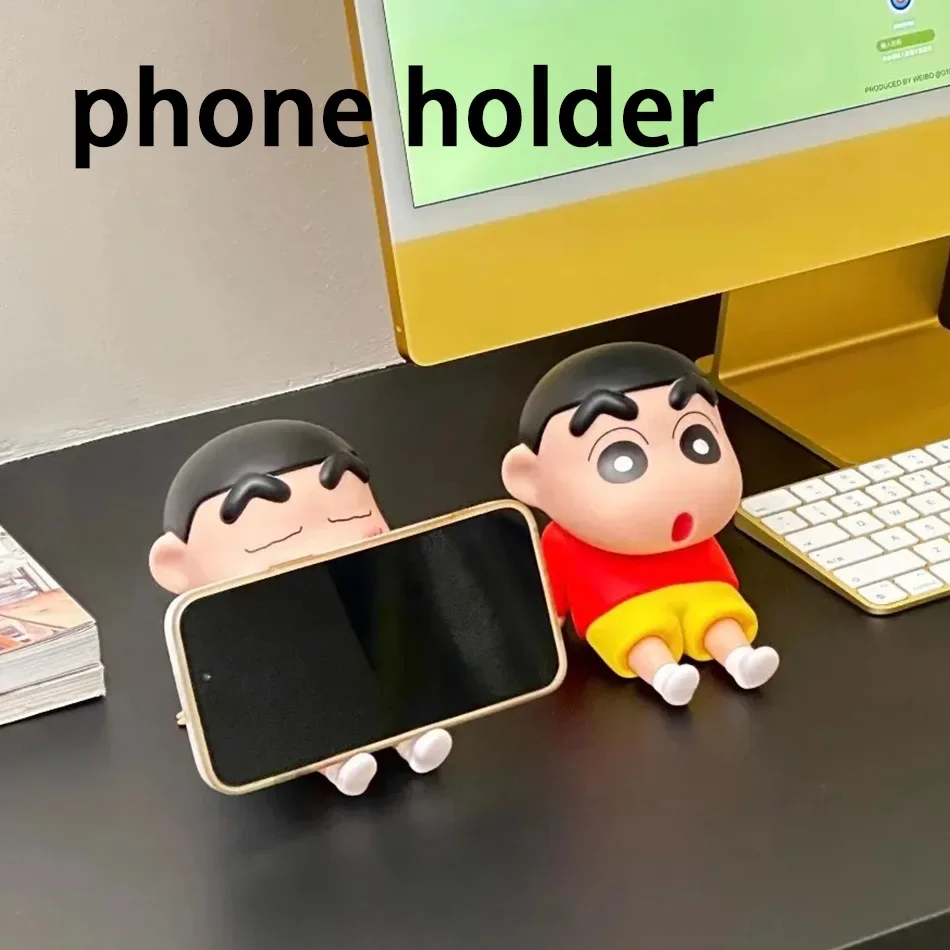 2 pçs novo anime lápis shin-chan boozchan q versão kawaii figura modelo brinquedos boneca suporte do telefone móvel coletar ornamentos presentes