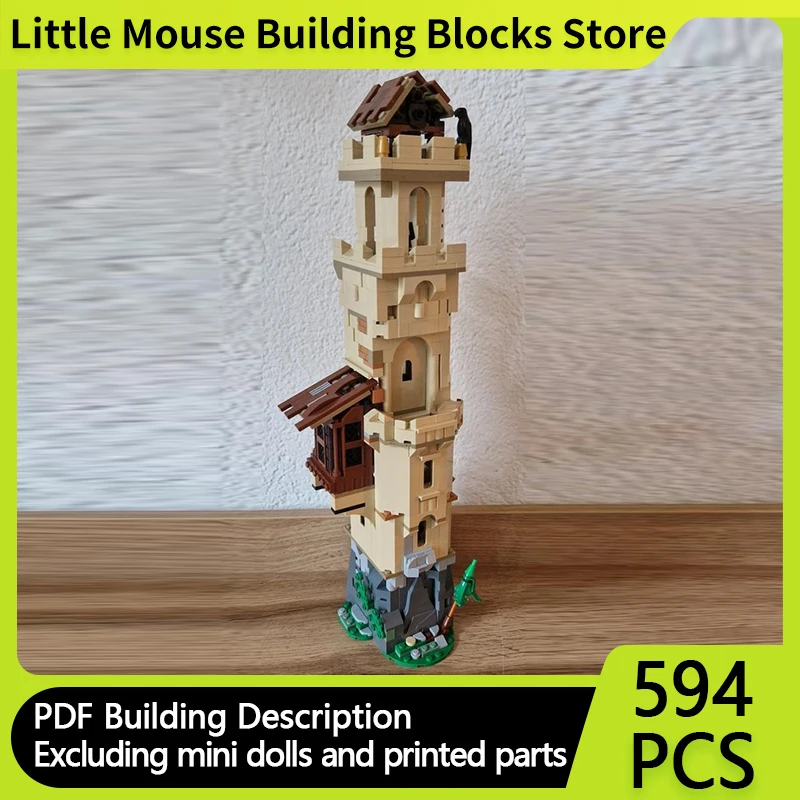 

Средневековый замок, модель MOC, строительные кирпичи, маяк, модульная технология, подарки, праздник, сборка, детские игрушки, костюм