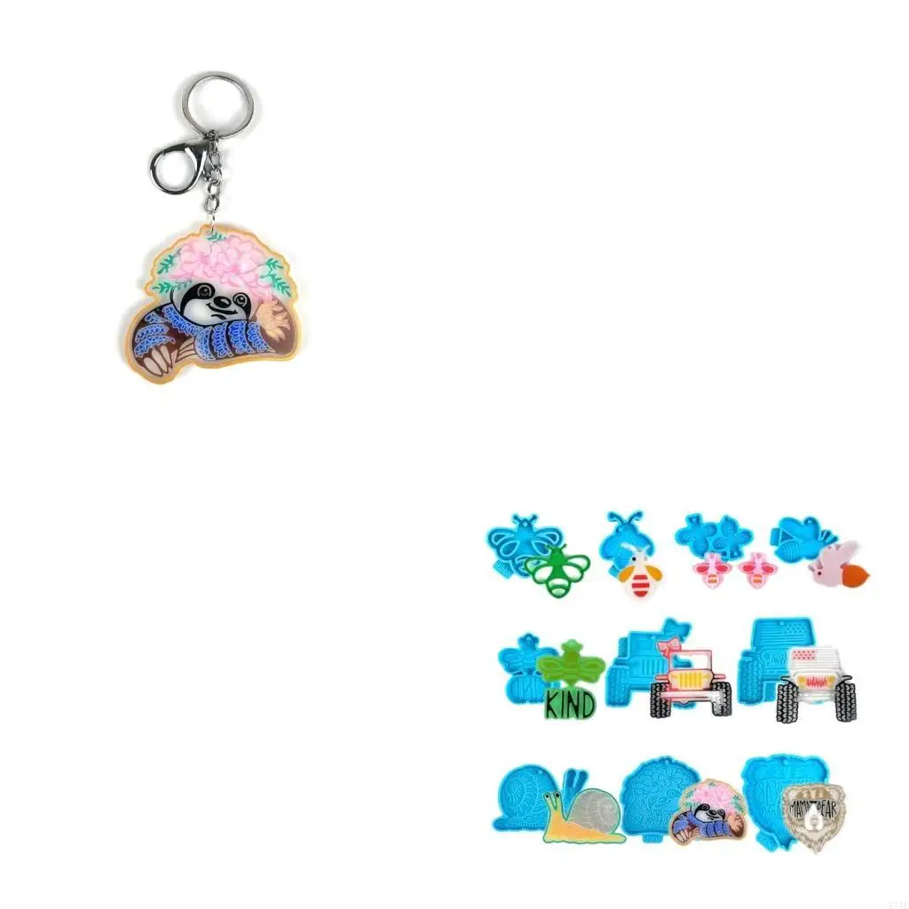 

Semi-stereoscopic Truck Bees Keychain Earring Mould Crystal Epoxy Silicone Mould