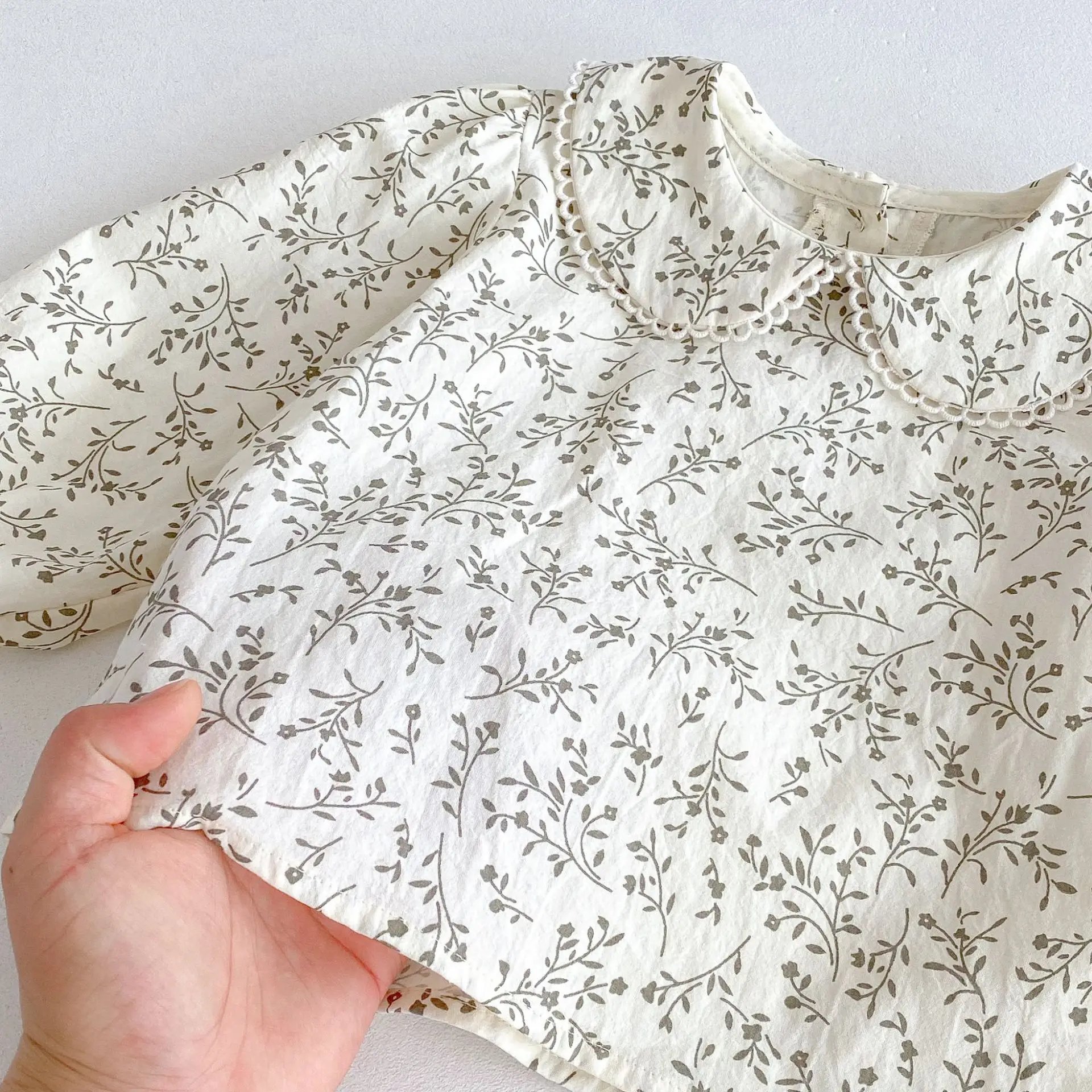 Fall 2025 Toddler Girl Dresses Floral Peter Pan Collar Blouse + Vest Dress 2Pcs Outfits Sets Baby Kids 1-8 Years Cute Party Wear