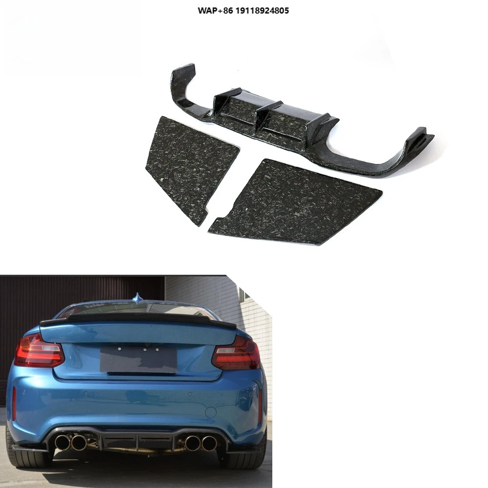 

3pcs/set M2 Forged Carbon Fiber Rear Bumper Diffuser for B-MW 2Series F87 M2 2014-2017
