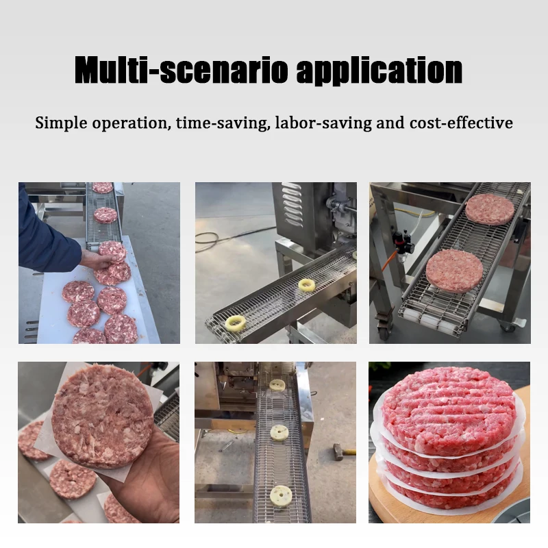 The core component of the automatic beef burger pie making machine supports the meat forming production line.