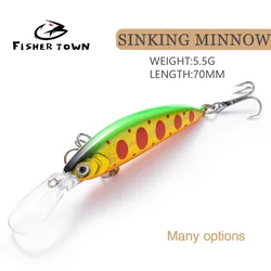 FT 70mm 5.5g Floating/Crank Wobbler For Fishing Pike Fishing Crankbait Bait Artificial/Hard Lure Black Minnow Fishing Lures