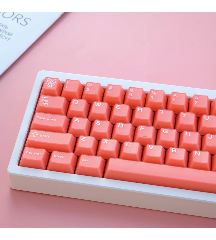 Orange semi-transparent 114-key mechanical keyboard keycap PBT two-color molding original factory height adaptation 60/87 etc