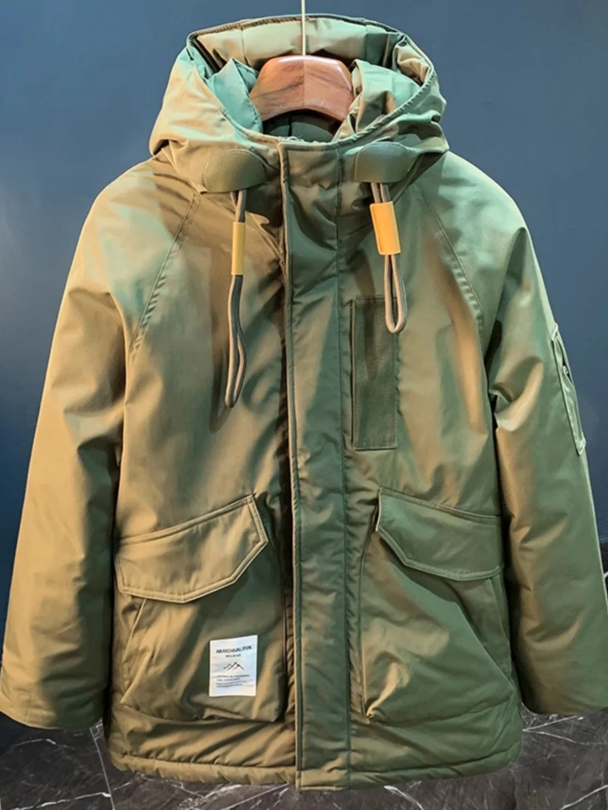 

Мужская зимняя утепленная куртка-ветровка большого размера для активного отдыха, альпинизма и повседневной носки, с капюшоном, в стиле рабочей одежды