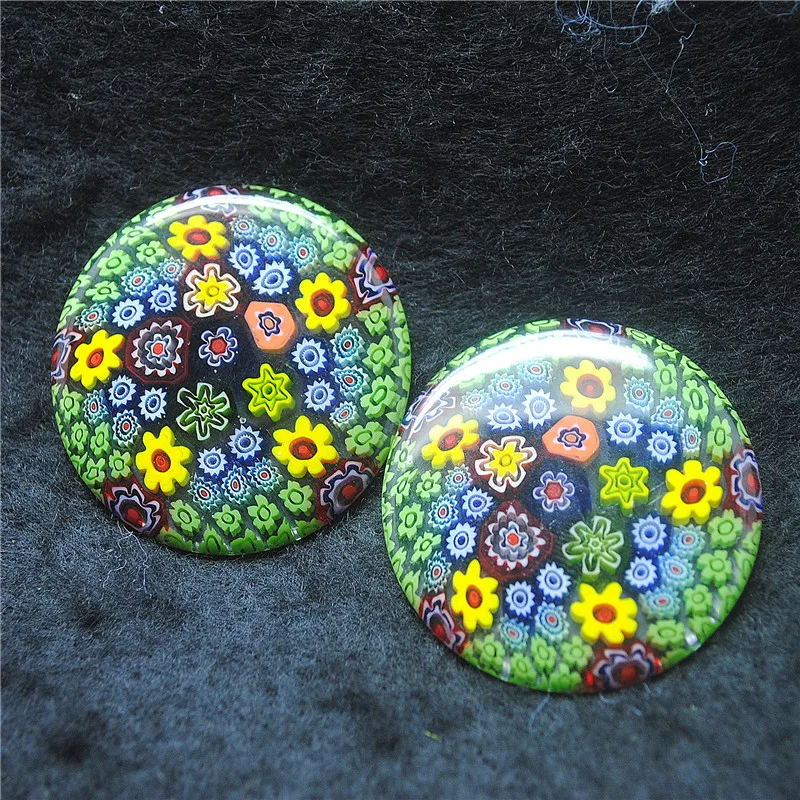 2PCS 38MM Green Glass Cabochons Round Shape DIY Jewelry Accessories More Color Choices Best For Your