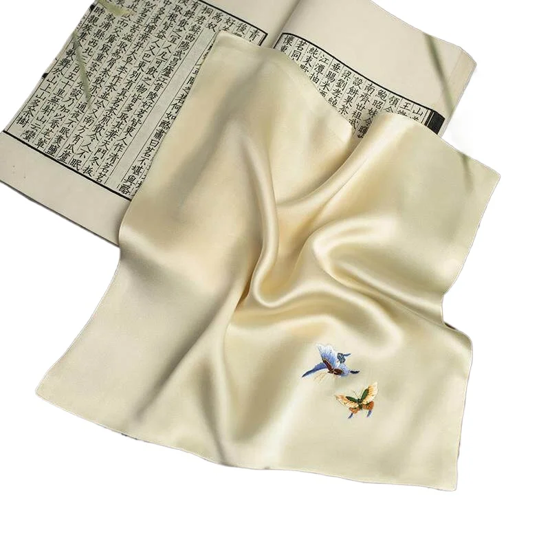 100% Silk Handkerchief Women's Small Square Scarf Luxury Gift Mulberry Silk Handkerchief