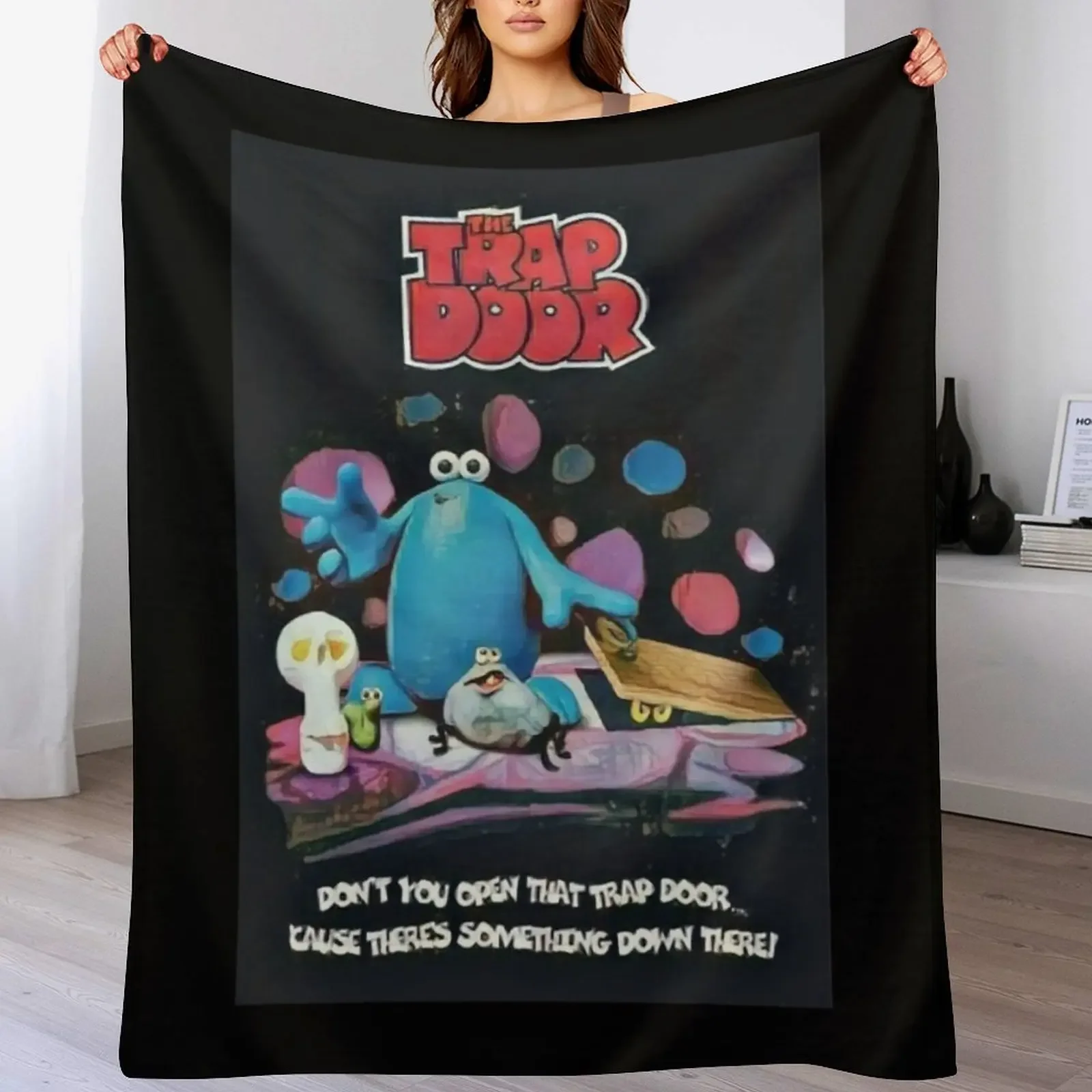 The Trap Door (OH GLOBBITS) OG DESIGN classic cartoon berk boney drut 80s stop motion Throw Blanket Giant Sofa Large Blankets