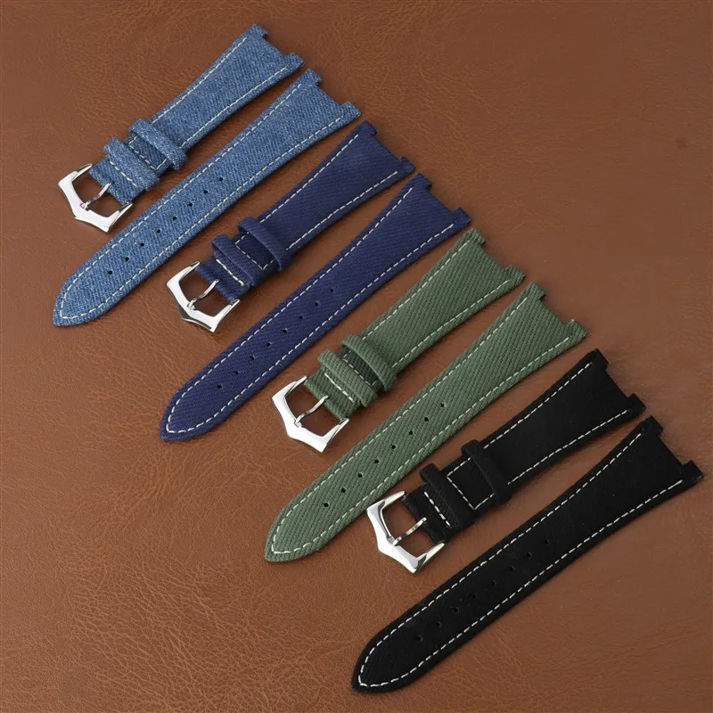 25mm Nylon Watch Band with Stainless Steel Buckle Luxury Canvas Strap for Patek Philippe Nautilus Series 5711 5712 7010G