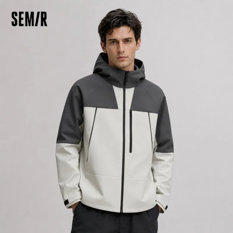 Semir Down Jacket Men Three-in-One 2026 Winter New Colorblocked Stand-Up Collar Protective Outerwear