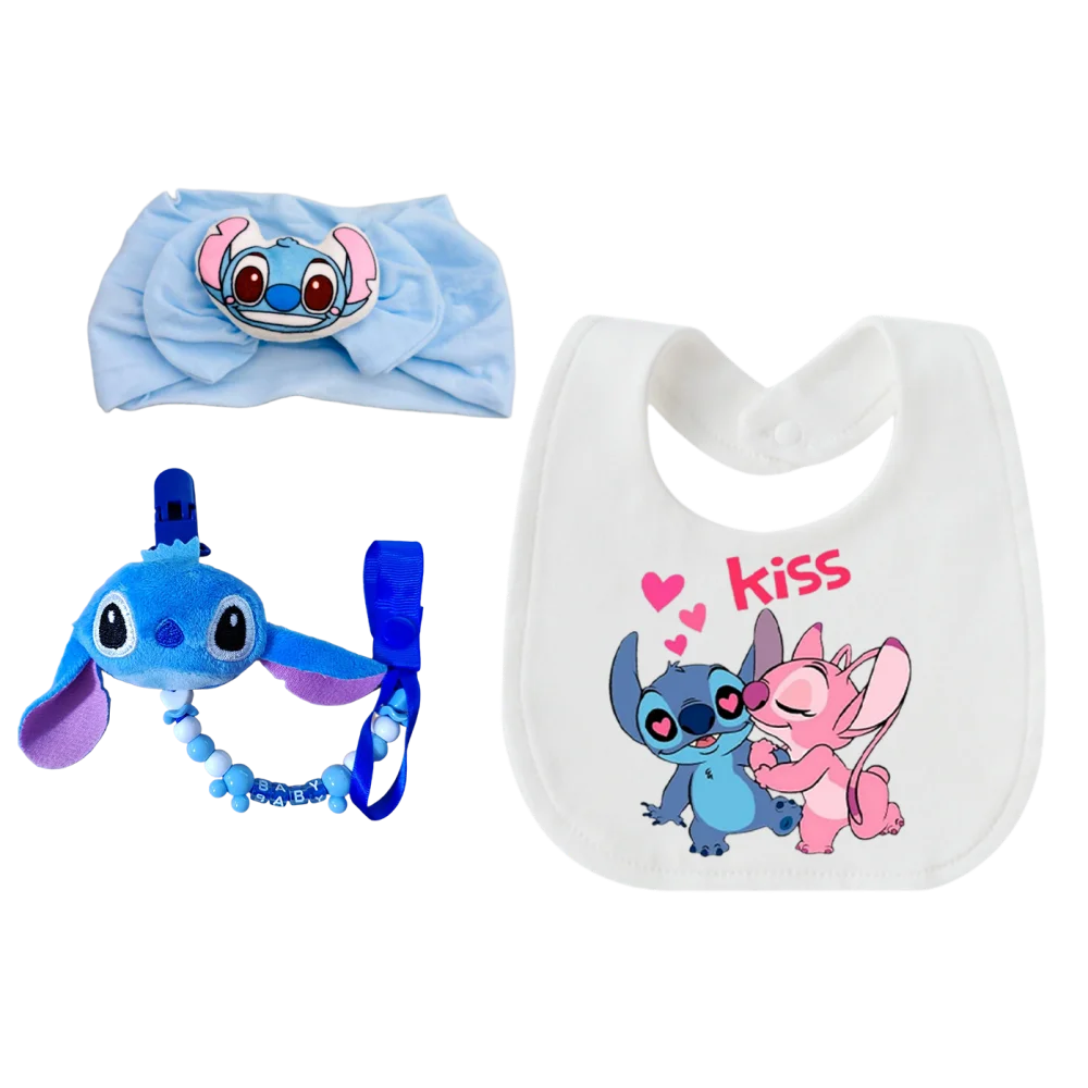 

Newborn baby bib Kawaii baby apron Double-strap fixed design Newborn soothing pacifier holder Kawaii baby headband Soft 0-24M