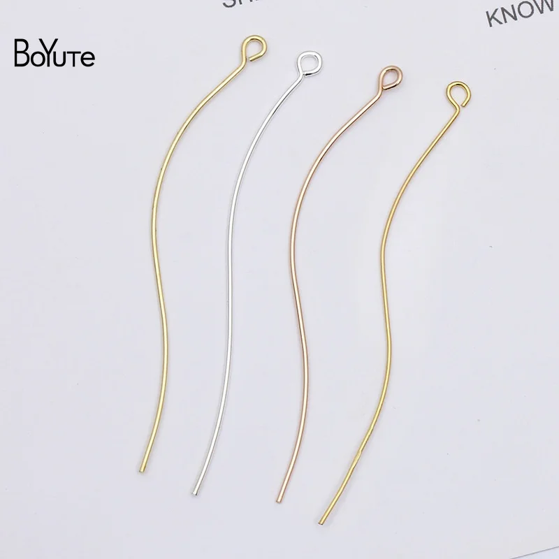 BoYuTe (50 Pieces/Lot) 66MM S Shaped Brass Pins Diy Jewelry Findings Handmade Materials Wholesale