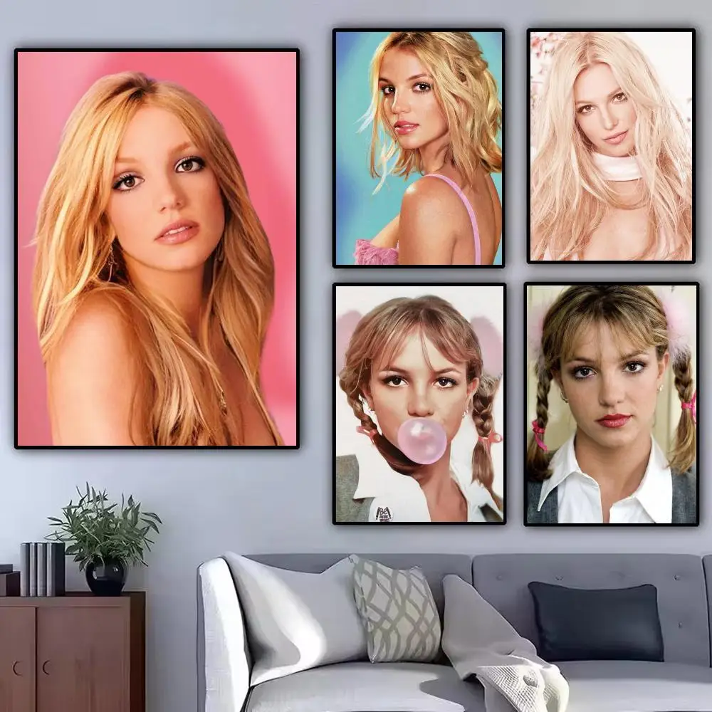 Pop Princess Singer B-Britney Spears y2k Poster Modern  Wall Art Aesthetic Minimalist Bedroom Decor Cafe Home Gift