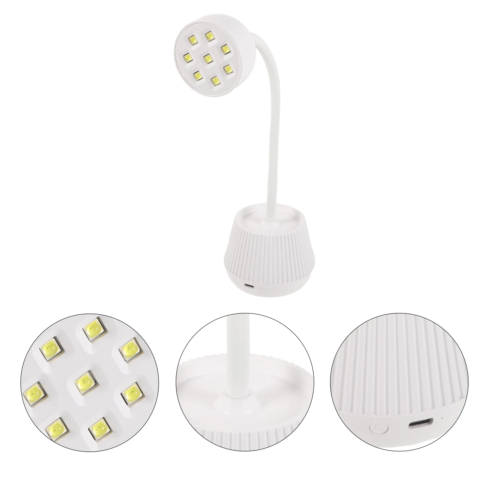 

Flexible Gooseneck Nail Lamp Light for Gel Polish Quick Dry Nail Art Lamp with 360 Degree Bendable Stand for Manicure