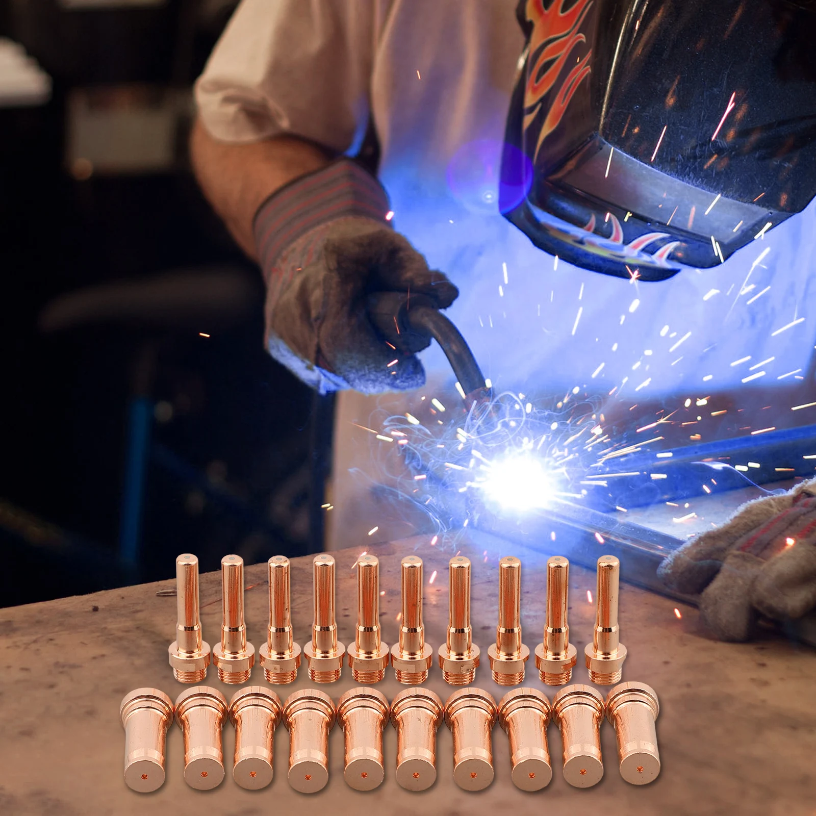 1.2 مللي متر البلازما الشعلة 1 عدة 20 قطعة/المجموعة المواد الاستهلاكية 50-70A C1368 WSP-09017 القطب C1848 WSP-09018 تلميح العملي