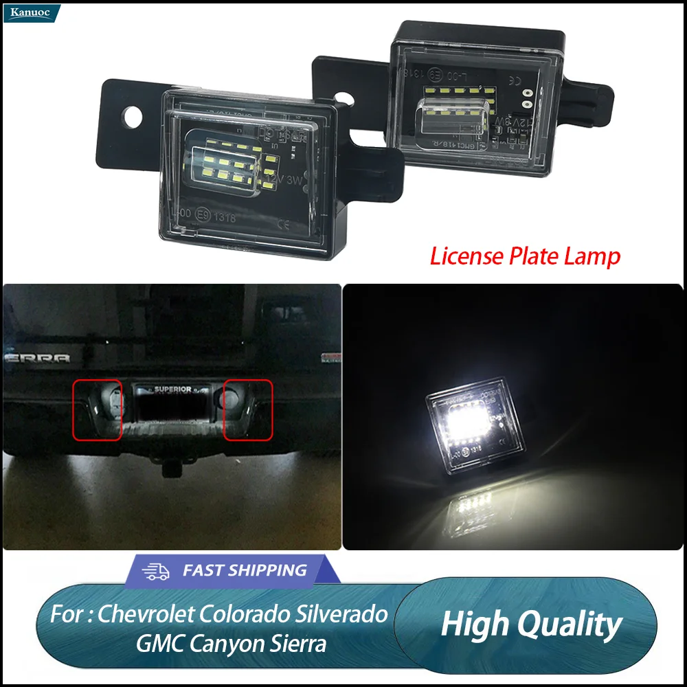 

2Pcs LED License Plate Lamp Kit For Chevrolet Colorado Silverado GMC Canyon Sierra