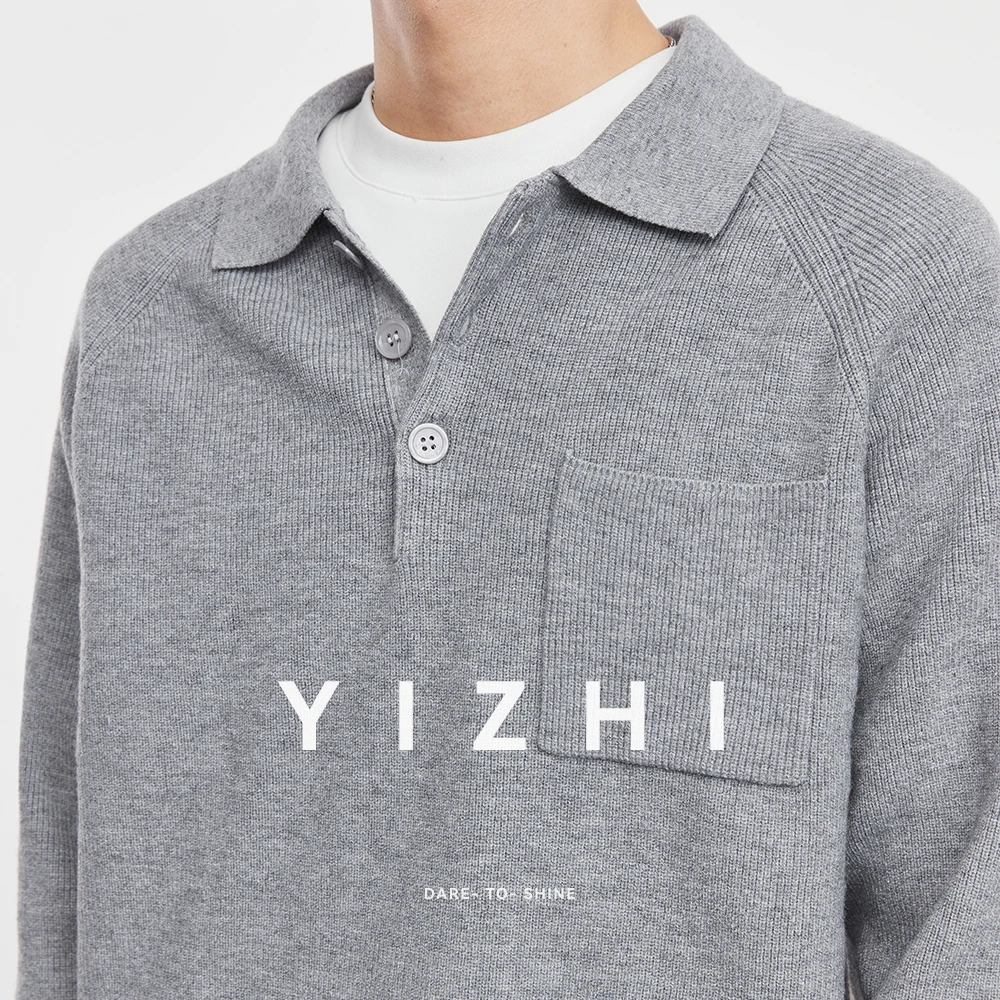 Fashion Men's Fake Two-piece Lapel Sweater 2025 Autumn and Winter New Solid Color Warm Long Sleeve Top Men's Polo Shirt Pullover - Image 5