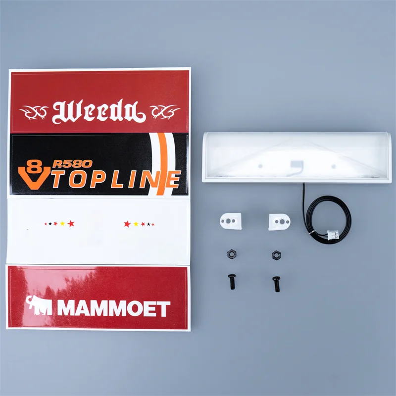 Boîtes lumineuses LED, lampe pare-soleil de toit pour camion benne Tamiya RC 1/14 SCANIA 770S 56368 R620 VOLVO FH16 BENZ 3363 MAN TGX, bricolage