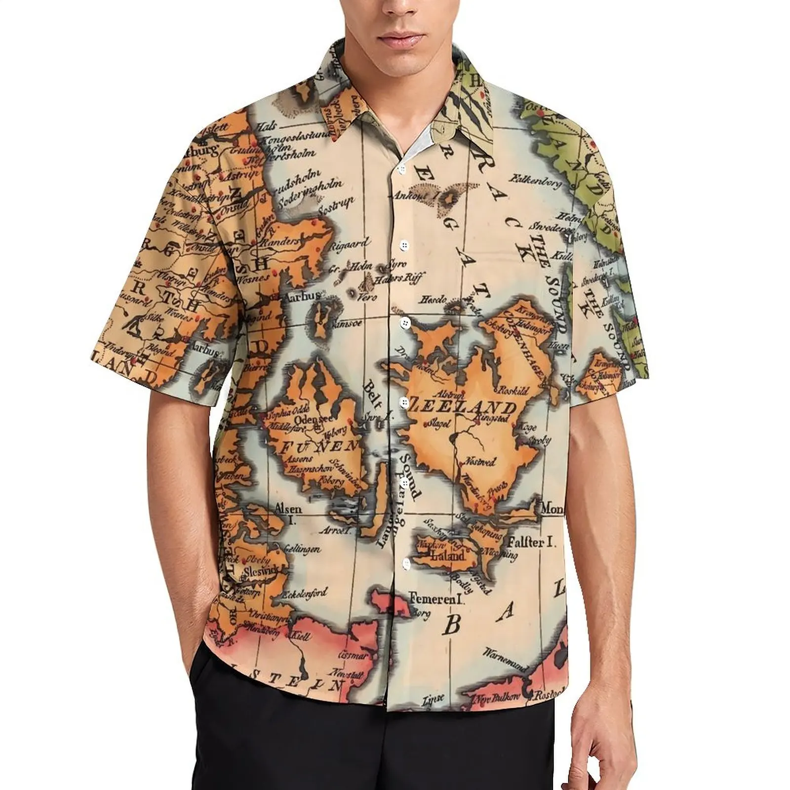 

History World Map Casual Shirt Old Maps Elegant Hawaiian Shirts Male Short Sleeve Beach Y2K Fashion Pattern Oversize Blouses