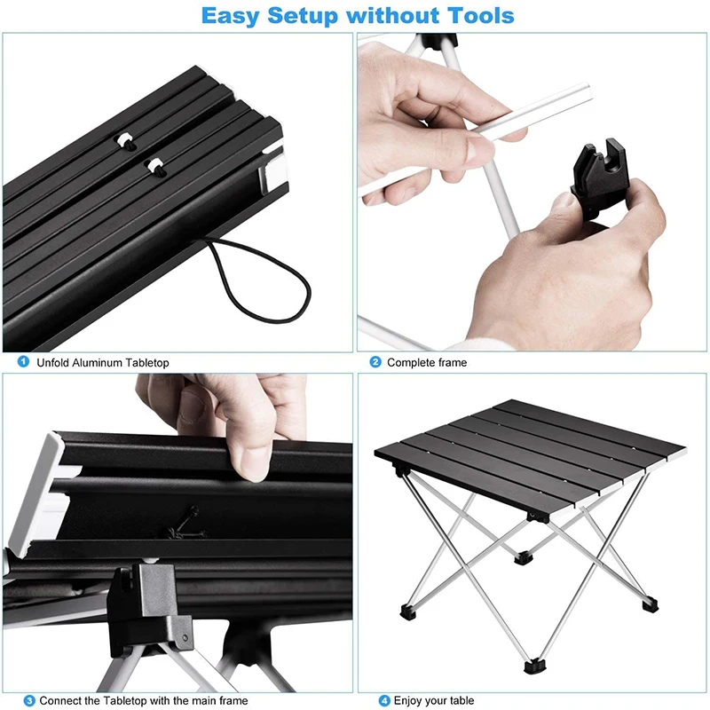 D2 Portable Folding Camping Table Foldable Outdoor Dinner Desk Tables Aluminum Alloy For Garden Party Picnic BBQ Folding Table